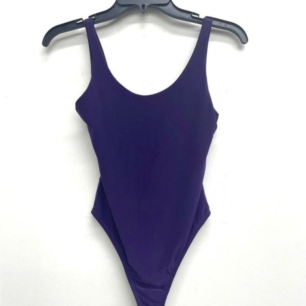 Dark Purple Thong Bodysuit